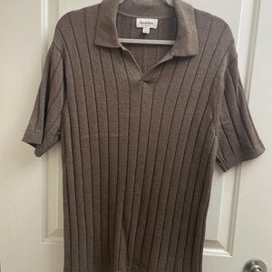 Goodfellow & Co Men's Ribbed Brown Polo Shirt